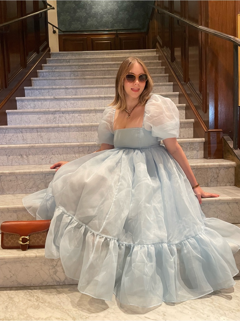 Blue French Puff Selkie Dress